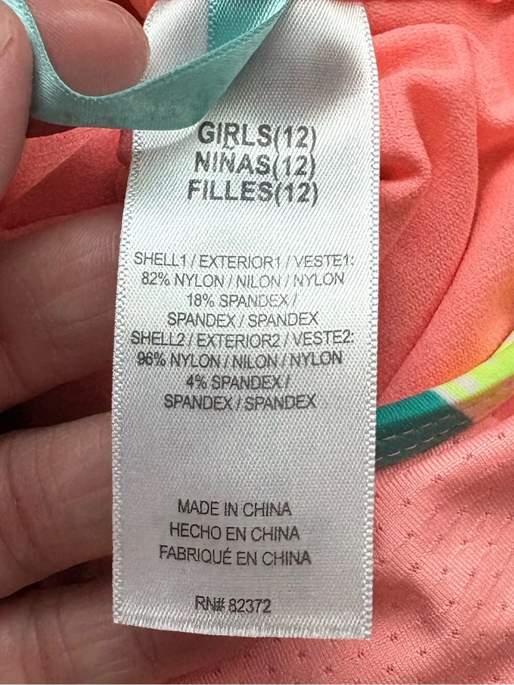 Girls ruffle one piece swimsuit size 12